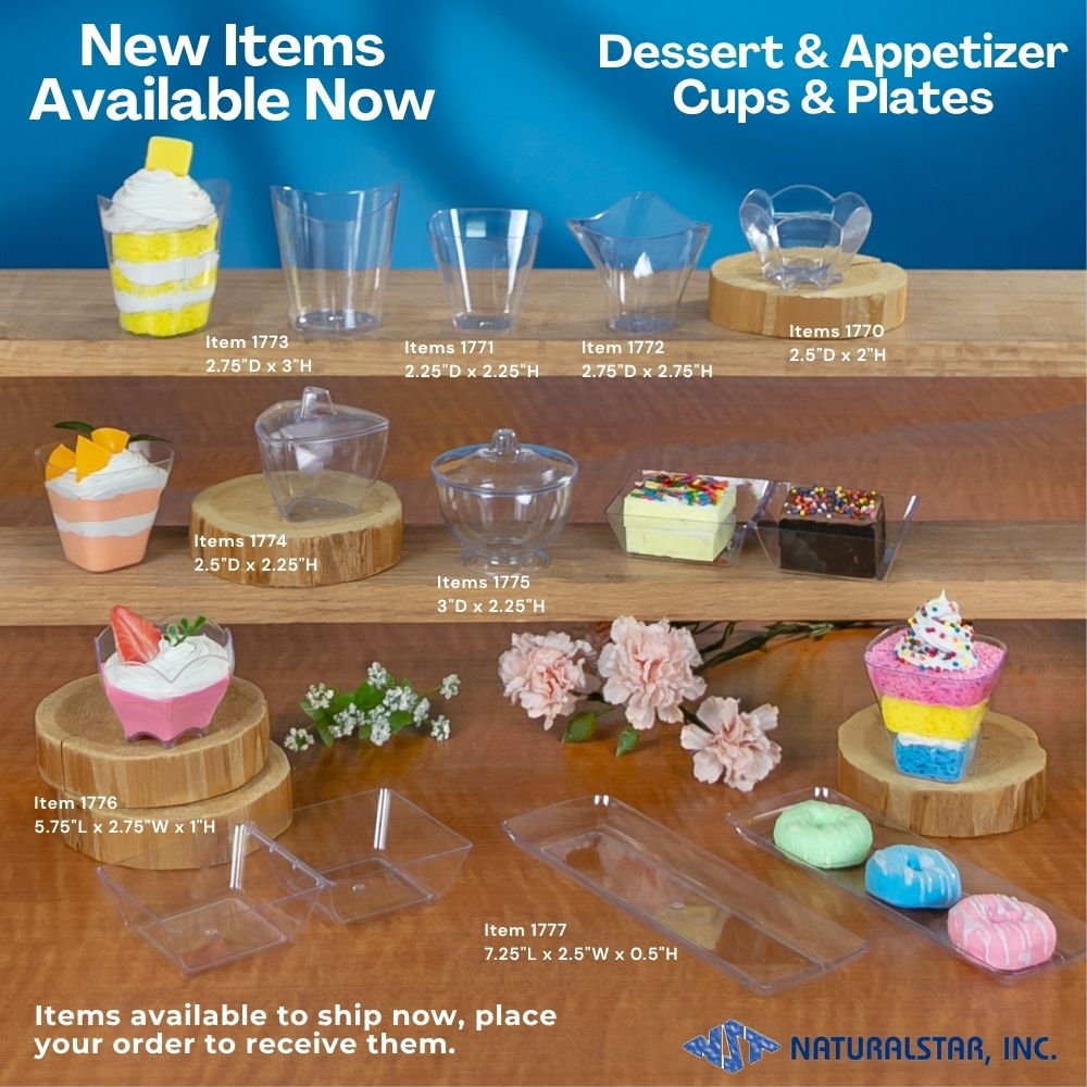 New Dessert Cups & Plates
